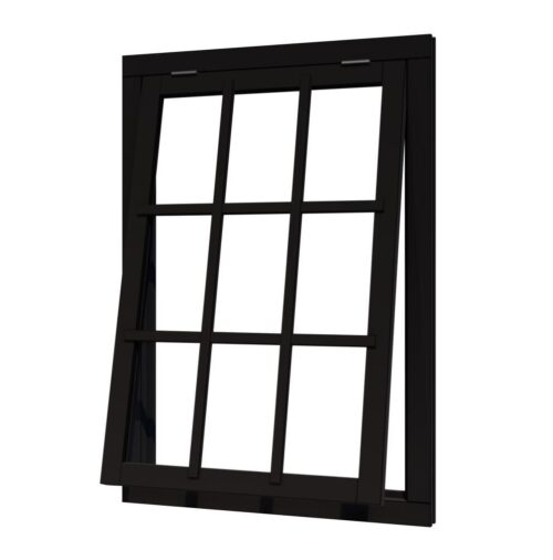 douglas uitzetraam enkel 768x1168 + kozijn 902x1302mm zwart gespoten