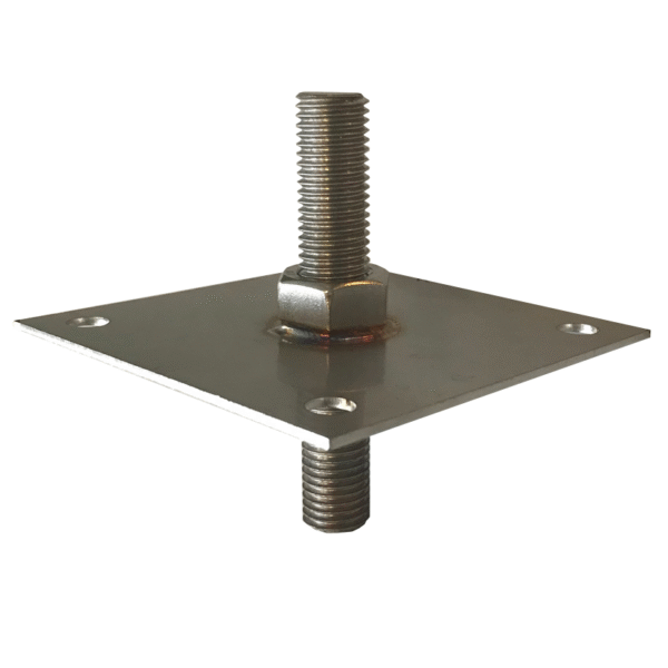 rvs stelanker m16 t.b.v. betonpoer 150/190x150/190mm