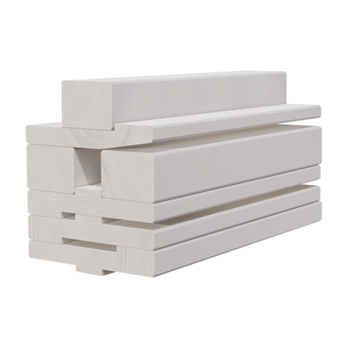 stelkozijnset ramen wit gegrond