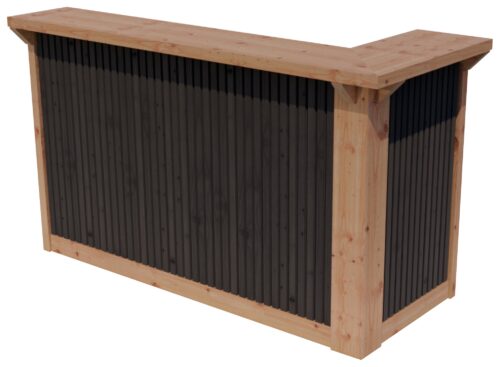 topla barmodule bxdxh 1950x850x1150mm deens rabat planken zwart gespoten