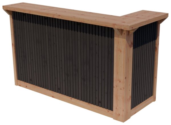 topla barmodule bxdxh 1950x850x1150mm deens rabat planken zwart gespoten