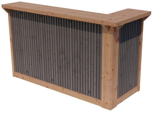 topla barmodule bxdxh 1950x850x1150mm deens rabat planken zilvergrijs gespoten