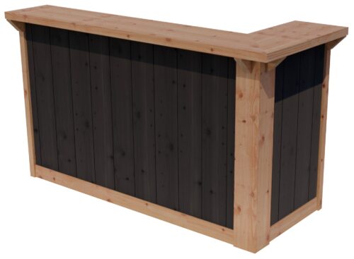 topla barmodule bxdxh 1950x850x1150mm sponningplanken zilvergrijs gespoten.