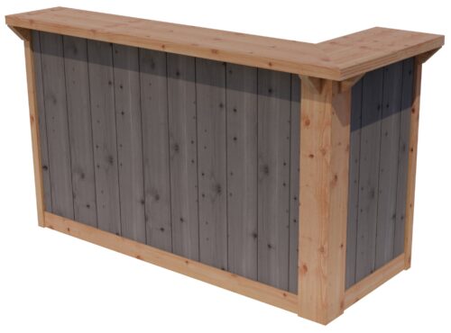 topla barmodule bxdxh 1950x850x1150mm sponningplanken zilvergrijs gespoten.