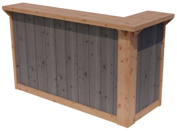 topla barmodule bxdxh 1950x850x1150mm sponningplanken zilvergrijs gespoten.