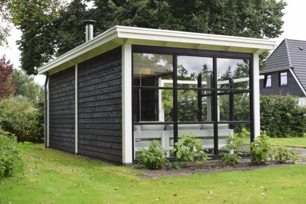 douglas steellook glaswand k 2480x2300 + stelkozijnset zwart gespoten (incl.gelaagd enkelglas)