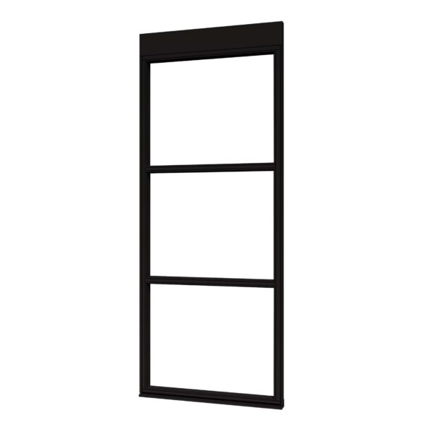 douglas steellook glaswand b 891x2300 + stelkozijnset zwart gespoten (incl.gelaagd enkelglas)