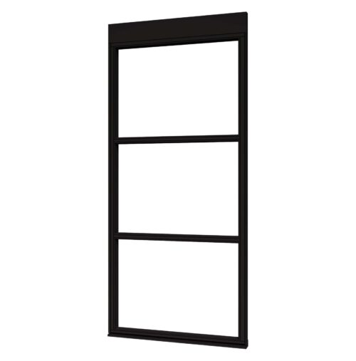 douglas steellook glaswand b 891x2300 + stelkozijnset zwart gespoten (incl.gelaagd enkelglas) (kopie)