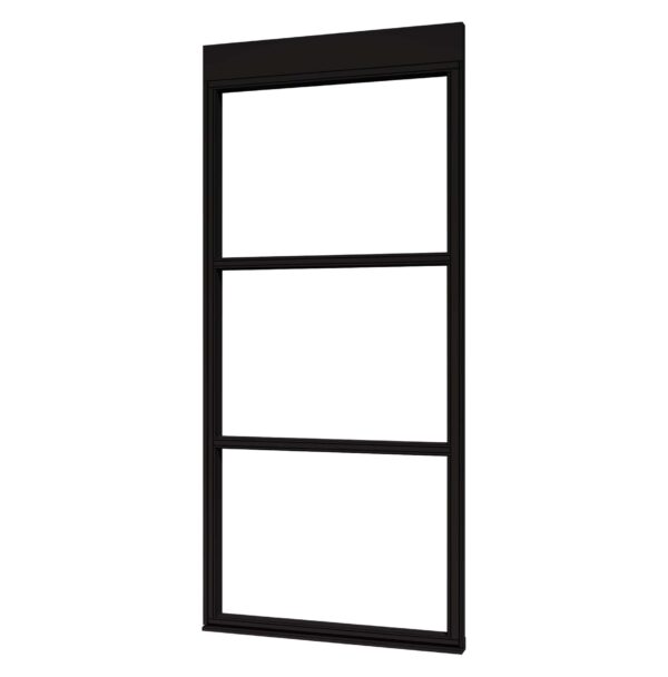 douglas steellook glaswand b 891x2300 + stelkozijnset zwart gespoten (incl.gelaagd enkelglas) (kopie)