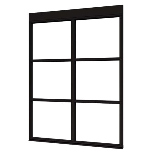 douglas steellook glaswand v 3935x2300 + stelkozijnset zwart gespoten (incl.gelaagd enkelglas) (kopie)