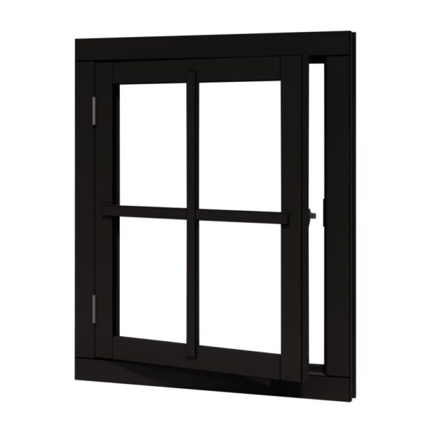 douglas vleugelraam ld enkel 642x812 +kozijn 776x946mm zwart gespoten