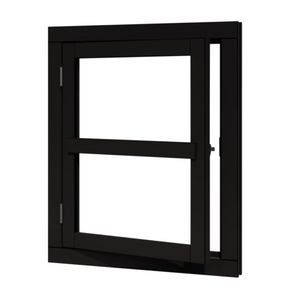 douglas vleugelraam ld enkel 642x812 +kozijn 776x946mm zwart gespoten