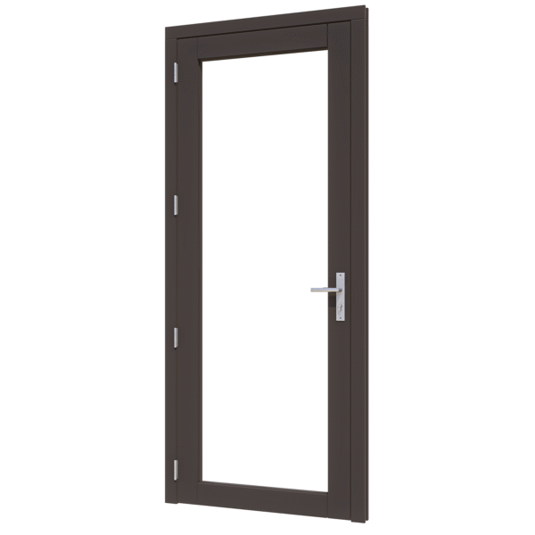 steellook deur enkel (00) (ld) 880x2274mm+kozijn 1012x2345mm zwart gespoten (gelaagd dubbelglas)