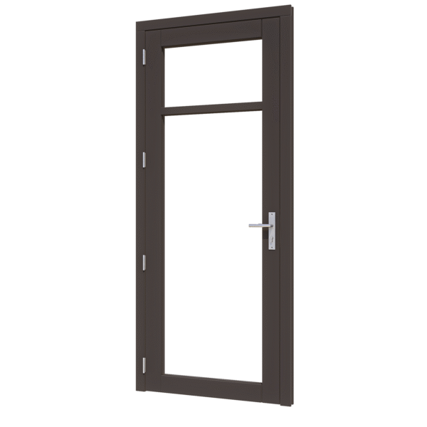 steellook deur enkel (01) (ld) 880x2274mm+kozijn 1012x2345mm zwart gespoten (gelaagd dubbelglas)