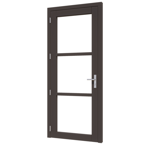 steellook deur enkel (02) (ld) 880x2274mm+kozijn 1012x2345mm zwart gespoten (gelaagd dubbelglas)