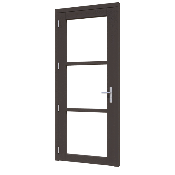 steellook deur enkel (02) (ld) 880x2274mm+kozijn 1012x2345mm zwart gespoten (gelaagd dubbelglas)