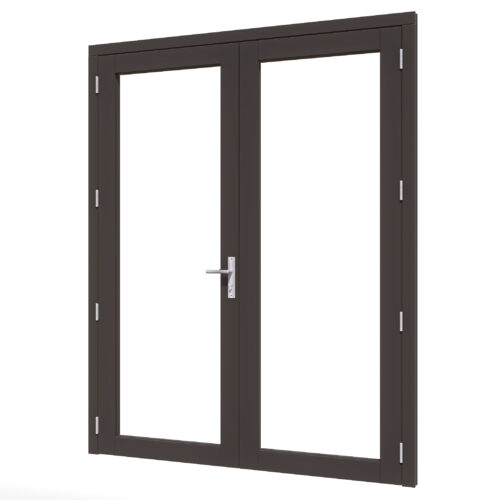 steellook deur dubbel (00) 2x880x2274mm+kozijn 1878x2345mm zwart (gelaagd dubbelglas)