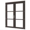 steellook deur dubbel (02) 2x880x2274mm+kozijn 1878x2345mm zwart (gelaagd dubbelglas)