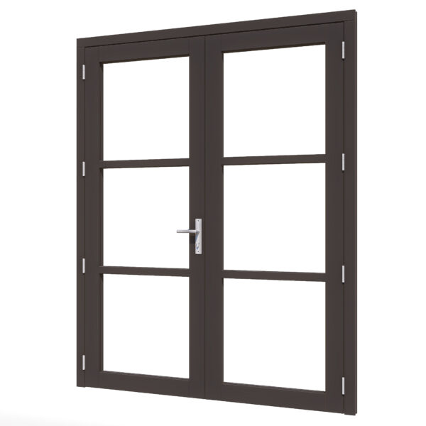 steellook deur dubbel (02) 2x880x2274mm+kozijn 1878x2345mm zwart (gelaagd dubbelglas)