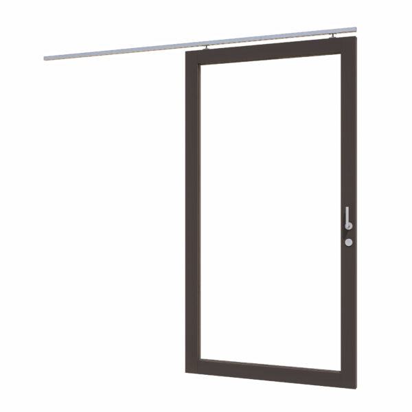 steellook schuifdeur enkel (00) (links)1x1200x2274mm zwart gespoten (gelaagd dubbelglas)