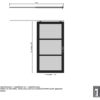 steellook schuifdeur enkel (02) (links)1x1200x2274mm zwart gespoten (gelaagd dubbelglas)