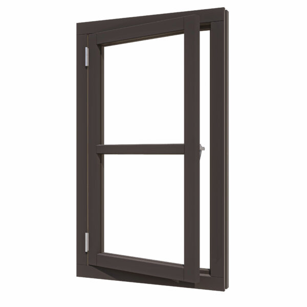 steellook vleugelraam enkel (00) (ld) 648x1175mm + kozijn 780x1307 zw gespoten (dubbelglas) (kopie)