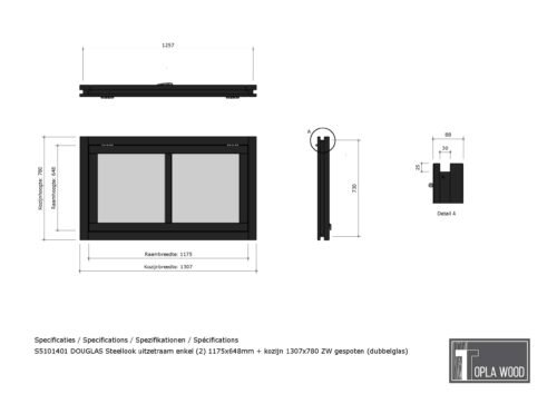 douglas steellook uitzetraam enkel (00) 1175x648mm + kozijn 1307x780 zw gespoten (dubbelglas) (kopie)