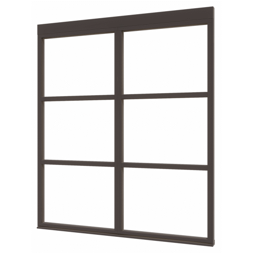 douglas steellook glaswand p 01 (1980x2300) + stelkozijnset zw gespoten (gelaagd dubbelglas) (kopie)