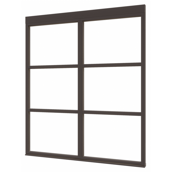 douglas steellook glaswand p 01 (1980x2300) + stelkozijnset zw gespoten (gelaagd dubbelglas) (kopie)