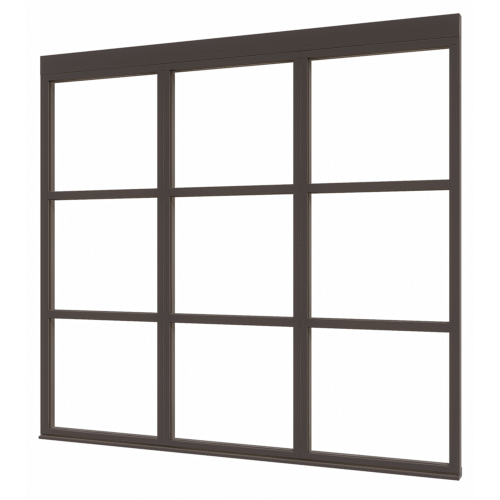 douglas steellook glaswand k 02 (2480x2300) + stelkozijnset zw gespoten (gelaagd dubbelglas)