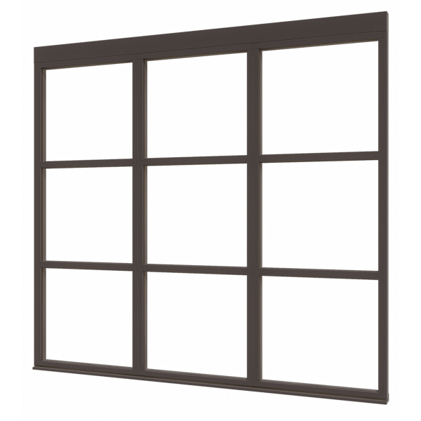 douglas steellook glaswand k 02 (2480x2300) + stelkozijnset zw gespoten (gelaagd dubbelglas)