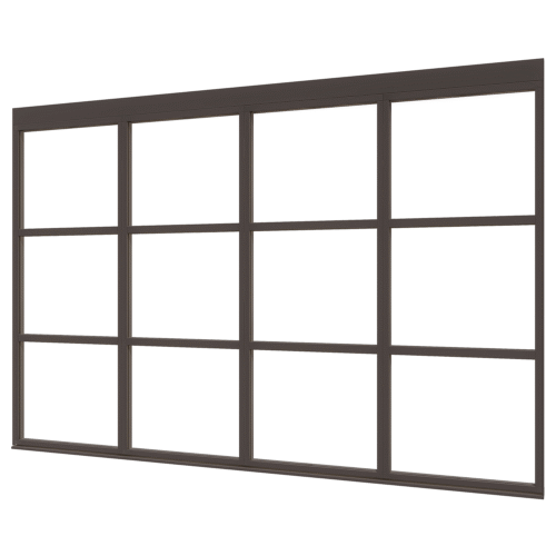 douglas steellook glaswand v 01 (3935x2300) + stelkozijnset zw gespoten (gelaagd dubbelglas) (kopie)