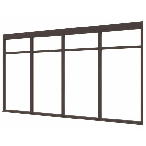 douglas steellook glaswand v 00 (3935x2300) + stelkozijnset zw gespoten (gelaagd dubbelglas) (kopie)