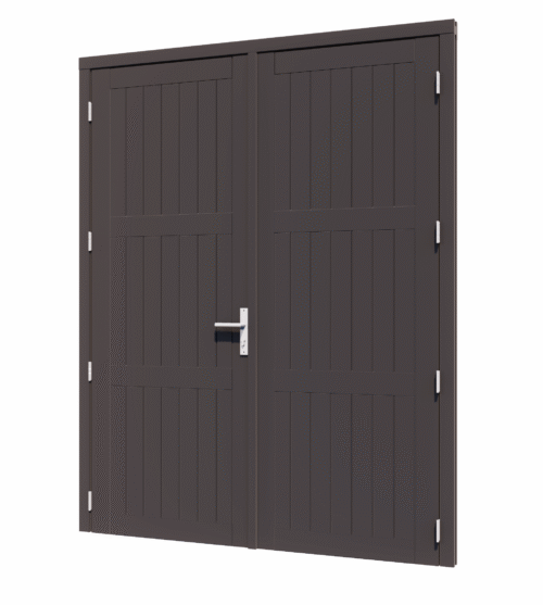 steellook paneeldeur dubbel (03) 2x880x2274mm+kozijn 1878x2345mm zwart (6 panelen)