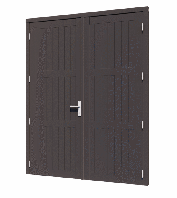 steellook paneeldeur dubbel (03) 2x880x2274mm+kozijn 1878x2345mm zwart (6 panelen)