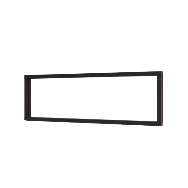 steellook zijlicht vastraam kozijnmaat 450x1450 sponningmaat 400x1400mm zwart gegrond (db glas)