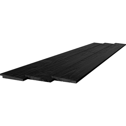 potdekselplanken douglas 12 25x195x3000mm zichtzijde fijnbezaagd, 2x rondom zwart gespoten (r h)