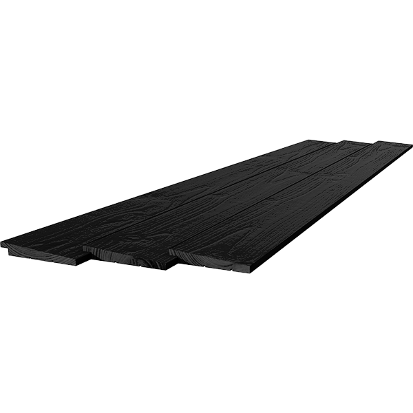 potdekselplanken douglas 12 25x195x3000mm zichtzijde fijnbezaagd, 2x rondom zwart gespoten (r h)
